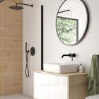 Oltens Lagan ramię deszczownicy 40 cm okrągłe czarny mat 39400300