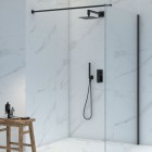 Oltens Lagan ramię deszczownicy 40 cm prostokątne czarny mat 39401300