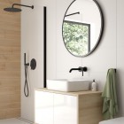 Oltens Hvita przyłącze kątowe z uchwytem okrągłe czarny mat 39304300