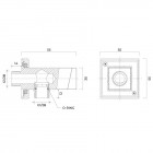Oltens Hvita przyłącze kątowe z uchwytem kwadratowe czarny mat 39303300