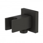 Oltens Hvita przyłącze kątowe z uchwytem kwadratowe czarny mat 39303300