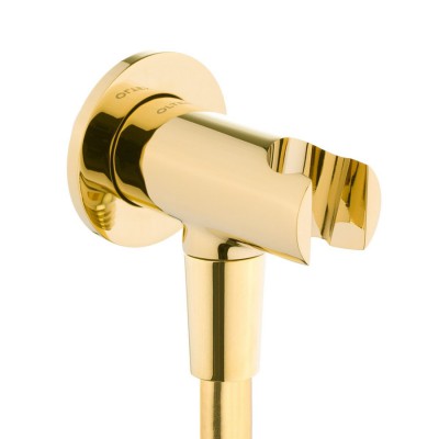 Oltens Hvita przyłącze kątowe z uchwytem okrągłe złoty połysk 39304800