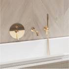 Oltens Hvita przyłącze kątowe z uchwytem okrągłe złoty połysk 39304800