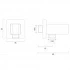 Oltens Hvita przyłącze kątowe z uchwytem kwadratowe czarny mat 39303300