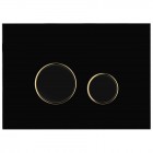 Oltens Lule przycisk spłukujący do WC czarny mat/złoty mat/czarny mat 57106300