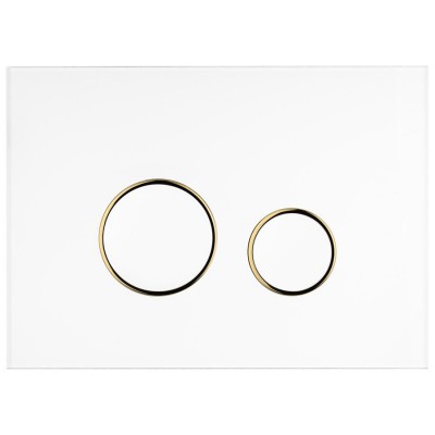 Oltens Lule przycisk spłukujący do WC biały/złoty mat/biały 57106000