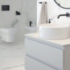 Oltens Lule przycisk spłukujący do WC czarny mat/chrom/czarny mat 57102300