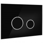 Oltens Lule przycisk spłukujący do WC szklany czarny/chrom/czarny 57201300