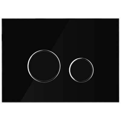 Oltens Lule przycisk spłukujący do WC szklany czarny/chrom/czarny 57201300