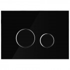 Oltens Lule przycisk spłukujący do WC szklany czarny/chrom/czarny 57201300