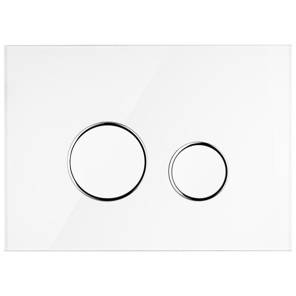 Oltens Lule przycisk spłukujący do WC szklany biały/chrom/biały 57201000