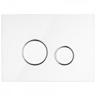 Oltens Lule przycisk spłukujący do WC szklany biały/chrom/biały 57201000