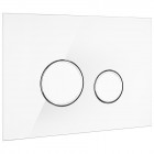 Oltens Lule przycisk spłukujący do WC szklany biały/chrom/biały 57201000