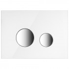 Oltens Lule przycisk spłukujący do WC szklany biały/chrom 57201010