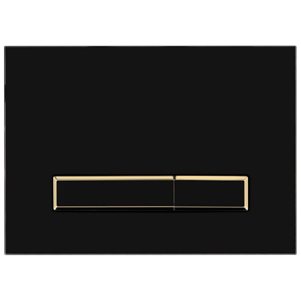 Oltens Torne przycisk spłukujący do WC czarny mat/złoty mat/czarny mat 57105300