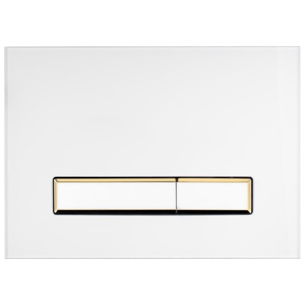 Oltens Torne przycisk spłukujący do WC biały/złoty mat/biały 57105000