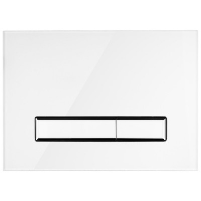 Oltens Torne przycisk spłukujący do WC szklany biały/chrom/biały 57200000