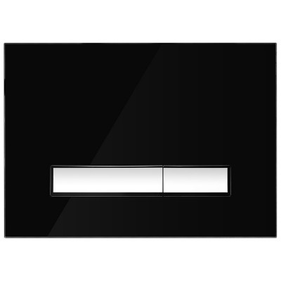 Oltens Torne przycisk spłukujący do WC szklany czarny/chrom 57200310