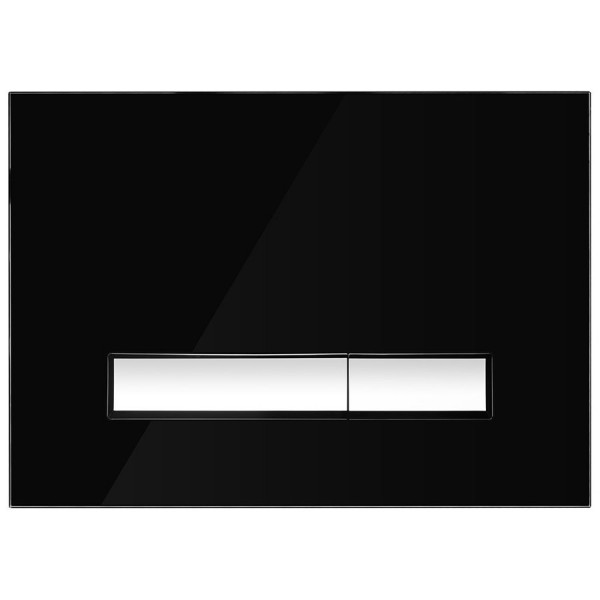 Oltens Torne przycisk spłukujący do WC szklany czarny/chrom 57200310