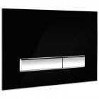 Oltens Torne przycisk spłukujący do WC szklany czarny/chrom 57200310