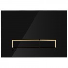 Oltens Torne przycisk spłukujący szklany do WC czarny/złoty mat/czarny 57202300