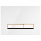 Oltens Torne przycisk spłukujący szklany do WC szklany biały/złoty mat/biały 57202000