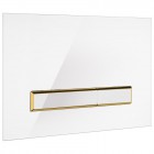 Oltens Torne przycisk spłukujący szklany do WC szklany biały/złoty mat/biały 57202000