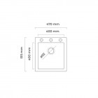 Oltens Gravan zlewozmywak granitowy 1-komorowy 47x51,5 cm czarny mat 72001300