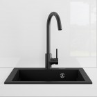 Oltens Gravan zlewozmywak granitowy 1-komorowy 47x51,5 cm czarny mat 72001300