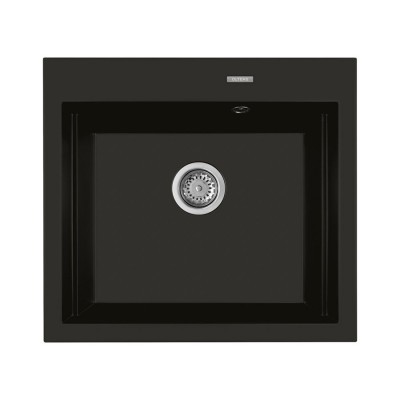 Oltens Gravan zlewozmywak granitowy 1-komorowy 57x51,5 cm czarny mat 72000300