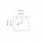 Oltens Gravan zlewozmywak granitowy 1-komorowy 57x51,5 cm czarny mat 72000300