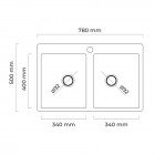 Oltens Gravan zlewozmywak granitowy 2-komorowy 78x50 cm czarny mat 72400300