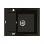 Oltens Gravan zlewozmywak granitowy 1-komorowy z krótkim ociekaczem 62x50 cm czarny mat 72102300