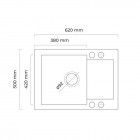 Oltens Gravan zlewozmywak granitowy 1-komorowy z krótkim ociekaczem 62x50 cm czarny mat 72102300