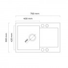 Oltens Gravan zlewozmywak granitowy 1-komorowy z krótkim ociekaczem 79x50 cm czarny mat 72100300