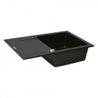 Oltens Gravan zlewozmywak granitowy 1-komorowy z krótkim ociekaczem 79x50 cm czarny mat 72100300