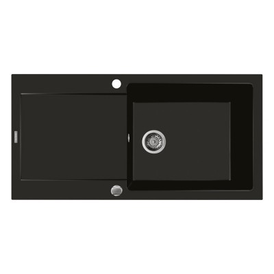 Oltens Gravan zlewozmywak granitowy 1-komorowy 57x51,5 cm czarny mat 72000300