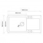 Oltens Gravan zlewozmywak granitowy 1-komorowy z ociekaczem 100x50 cm czarny mat 72101300