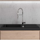 Oltens Gravan zlewozmywak granitowy 1-komorowy z ociekaczem 100x50 cm czarny mat 72101300