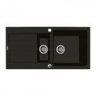 Oltens Gravan zlewozmywak granitowy 1,5-komorowy z ociekaczem 100x50 cm czarny mat 72300300