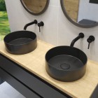 Oltens Lagde umywalka 35,5 cm nablatowa okrągła czarny mat 40304300