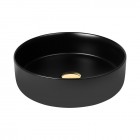 Oltens Lagde umywalka 35,5 cm nablatowa okrągła czarny mat 40304300