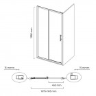 Oltens Fulla kabina prysznicowa 110x80 cm prostokątna drzwi ze ścianką 20207100