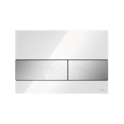 Tece Square przycisk spłukujący do WC szkło białe/stal 9240801