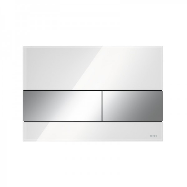 Tece Square przycisk spłukujący do WC szkło białe/chrom połysk 9240802