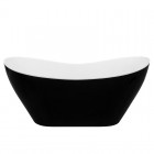 Besco Viya wanna wolnostojąca 160x70 cm czarna/biała WMD-160-VBW