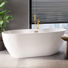 Besco Navia wanna wolnostojąca 150x80 cm z przelewem złotym WAS-150-NZL