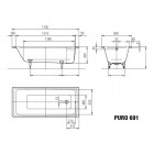 Kaldewei Puro wanna prostokątna 170x80 cm stalowa czarny błyszczący