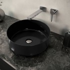 Kaldewei Ming umywalka nablatowa okrągła 40 cm czarny błyszczący