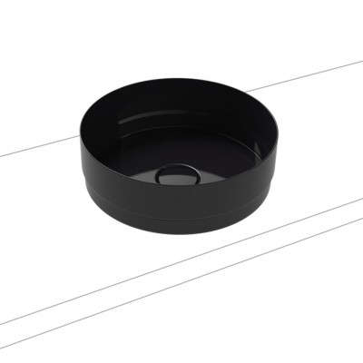 Kaldewei Nueva umywalka nablatowa okrągła 38 cm czarny błyszczący